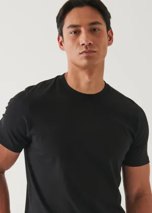 Patrick Assaraf Crew Knit T-Shirt- Black