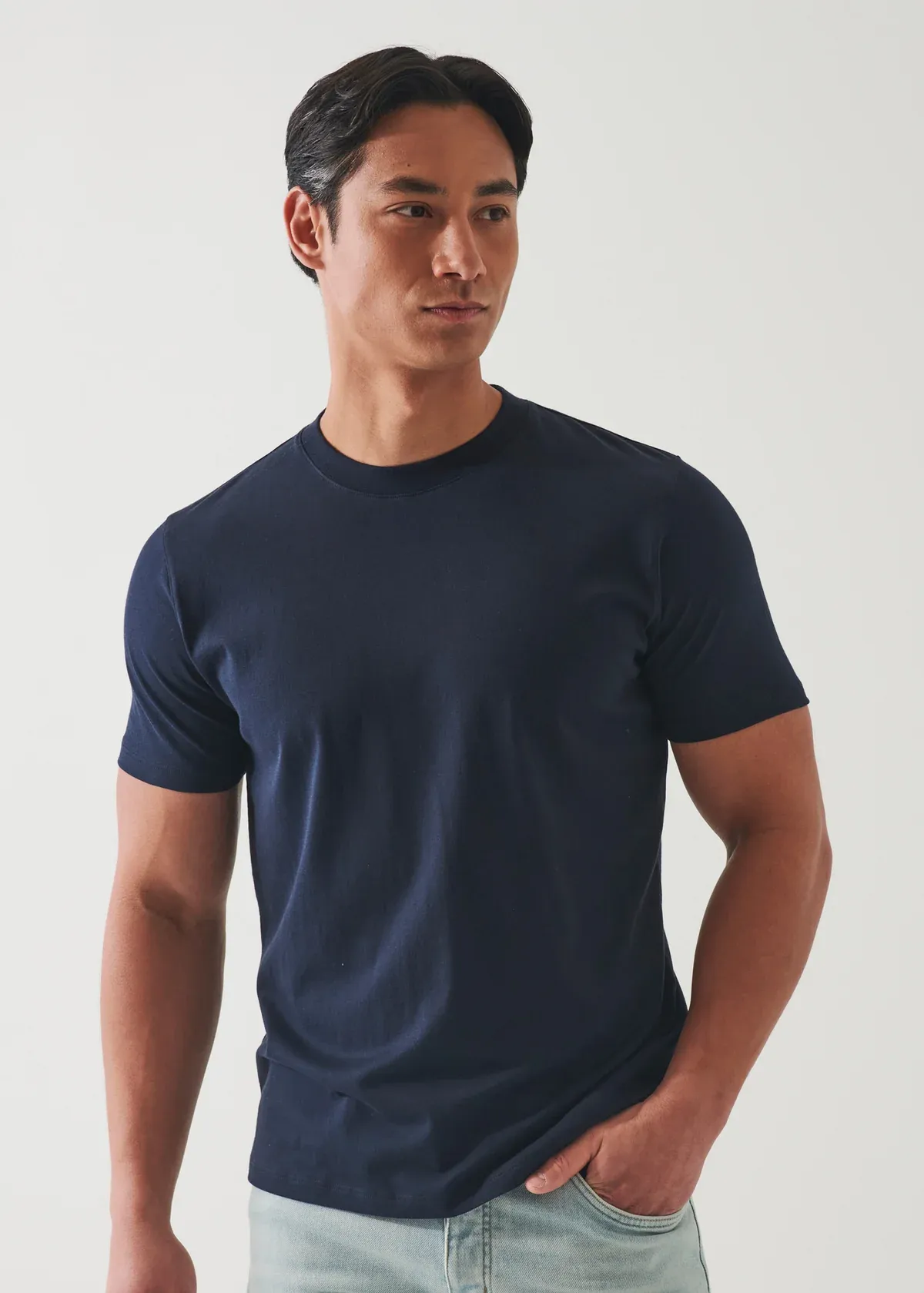Patrick Assaraf Crew Knit T-Shirt- Midnight