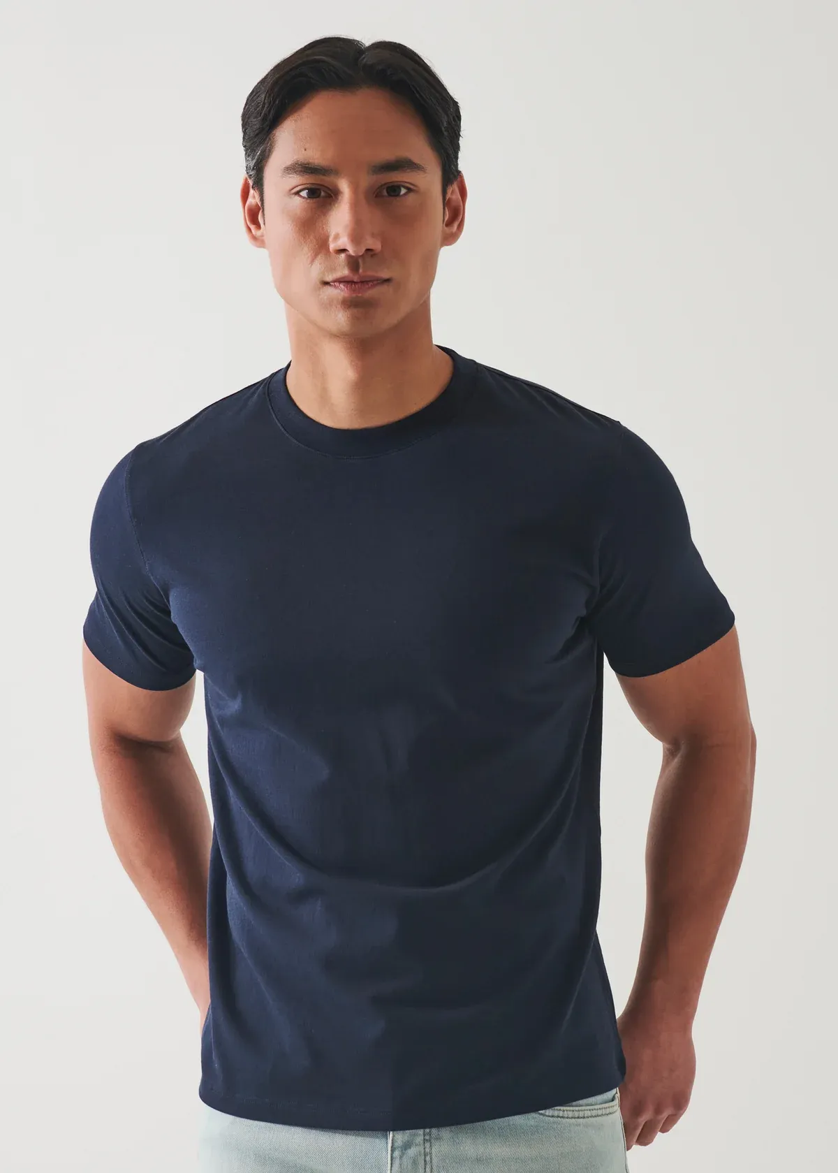 Patrick Assaraf Crew Knit T-Shirt- Midnight