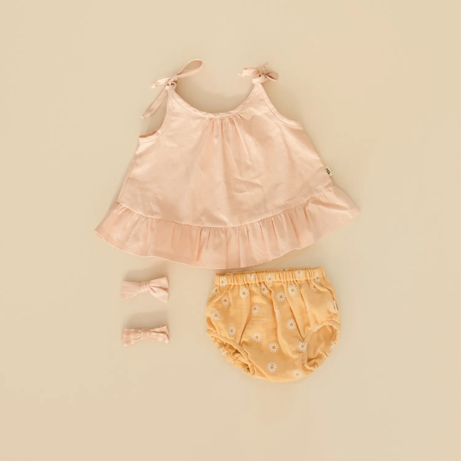 Peplum Top with Straps - Peach