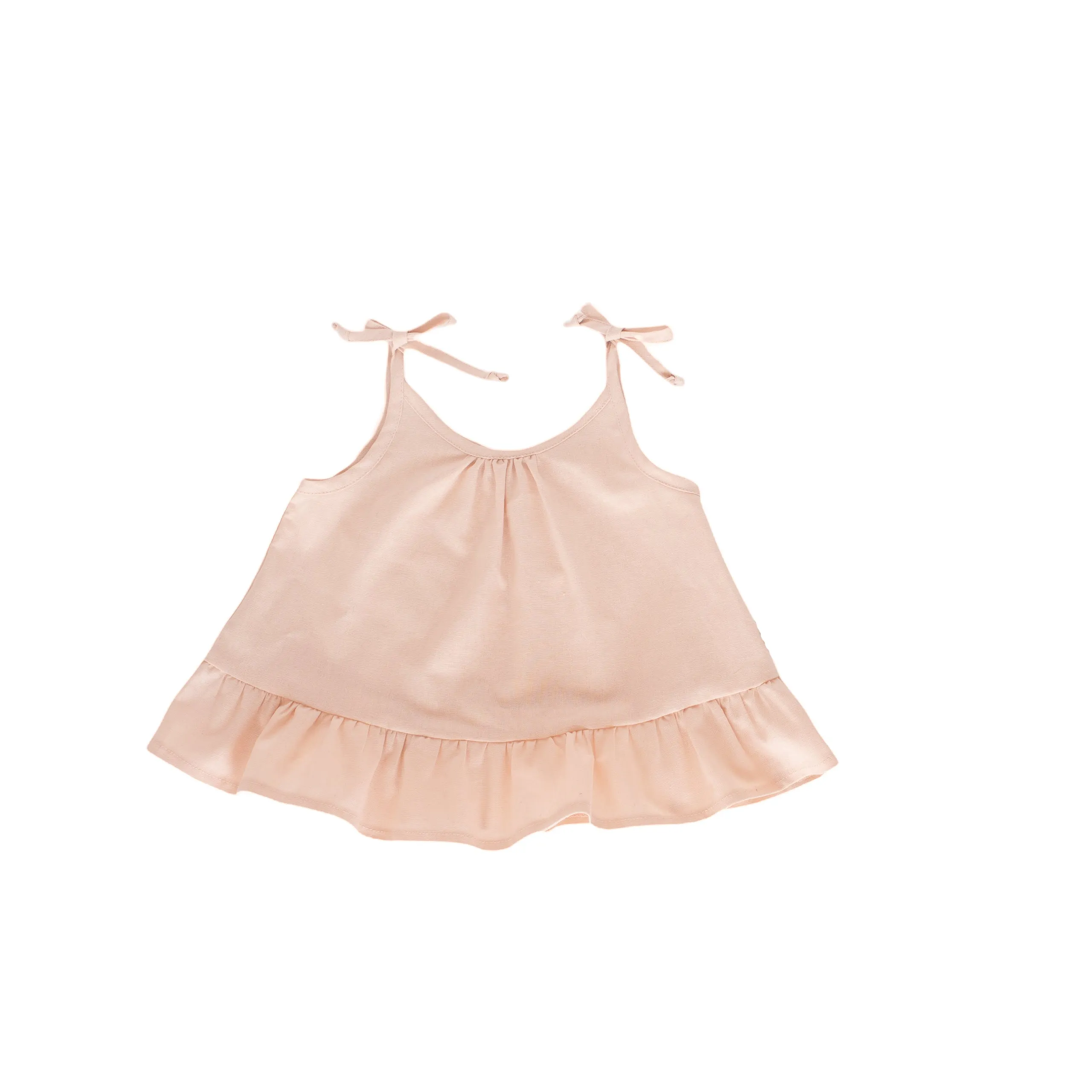 Peplum Top with Straps - Peach