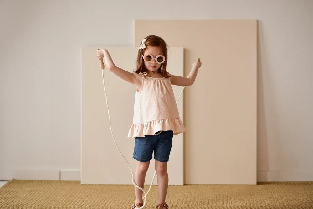 Peplum Top with Straps - Peach