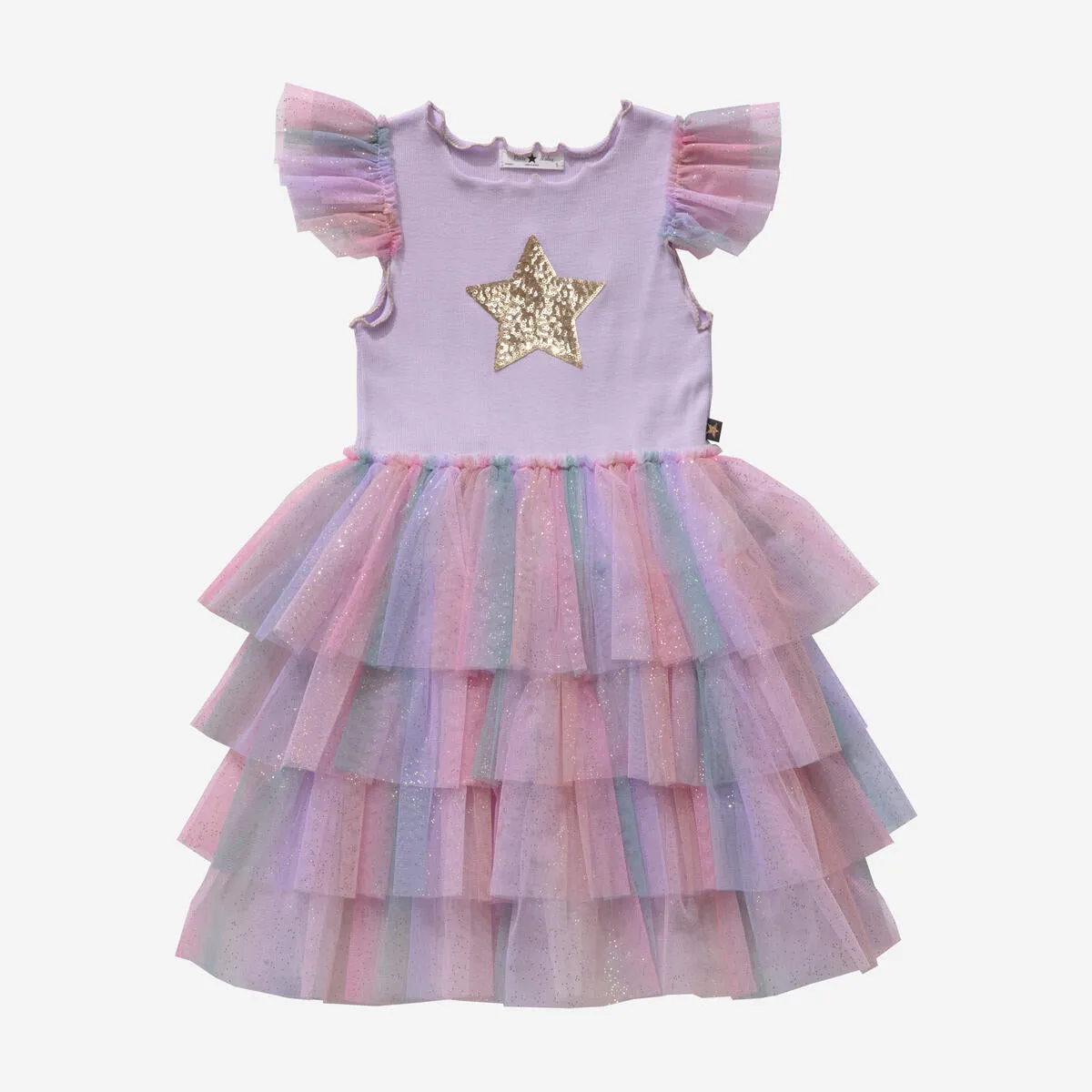 Petite Hailey Leah Layered Tutu Dress - Purple Multi