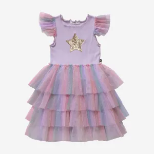 Petite Hailey Leah Layered Tutu Dress - Purple Multi