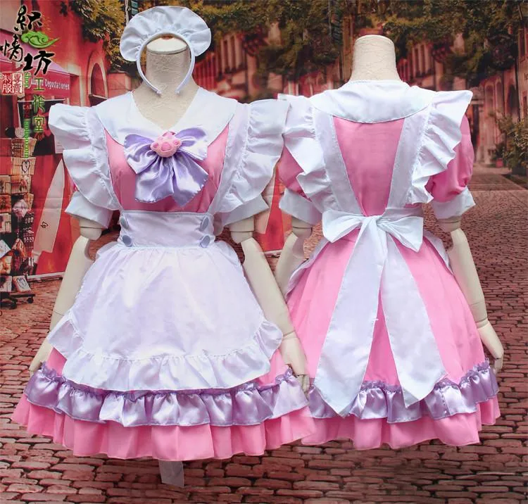 Pink Cat Paw Bow Maid Dress SD00782