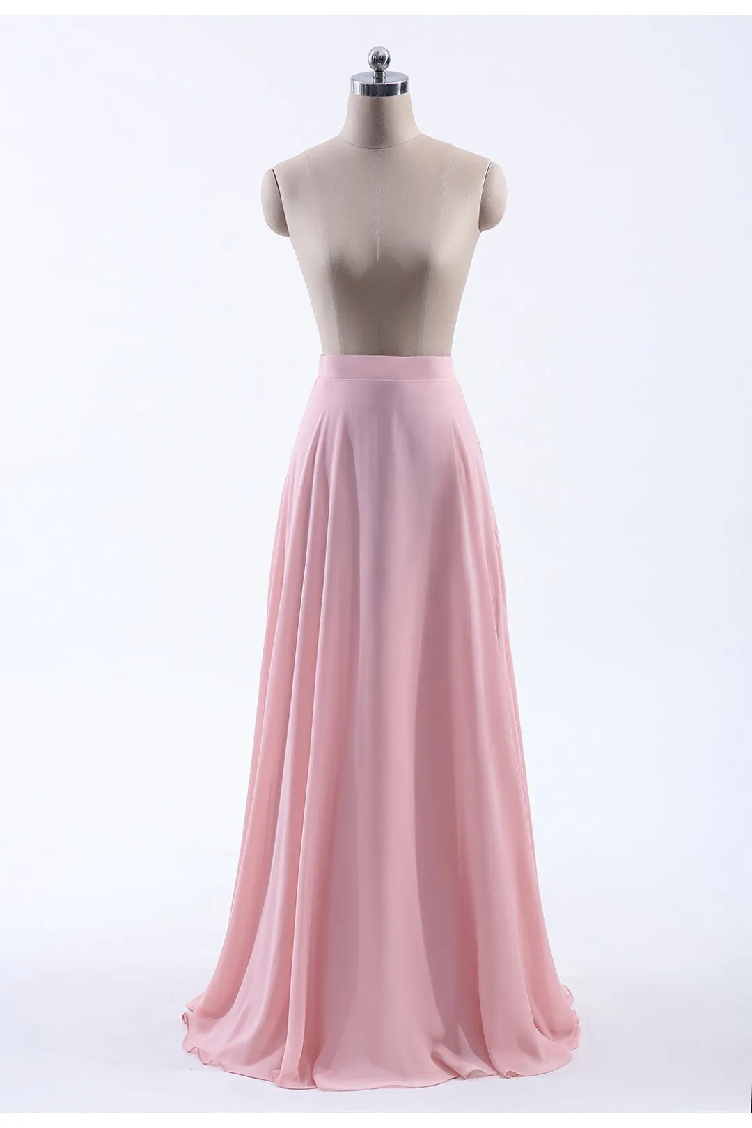 Pink Chiffon A-line Bridesmaid Skirt