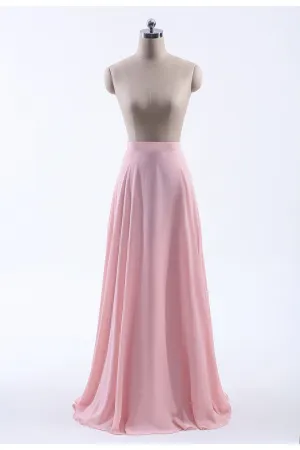 Pink Chiffon A-line Bridesmaid Skirt