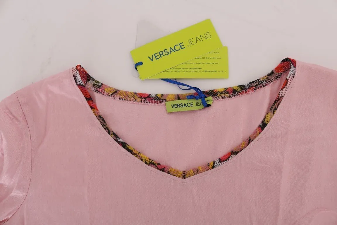 Pink Motive Stretch Blouse Top