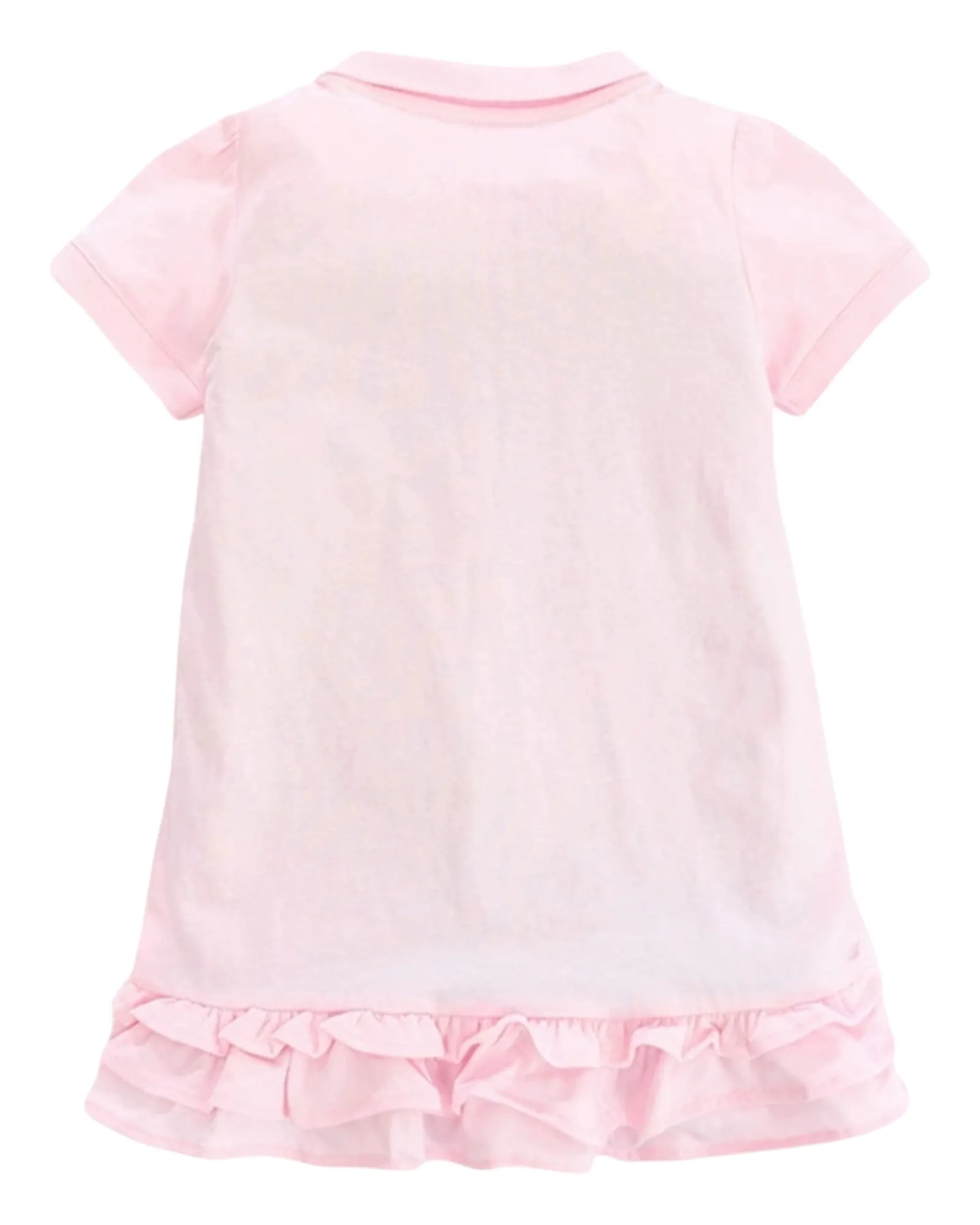 Pink Polo Dress with Ruffles