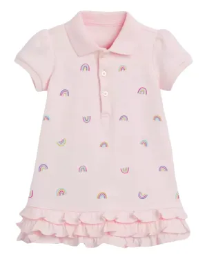 Pink Polo Dress with Ruffles