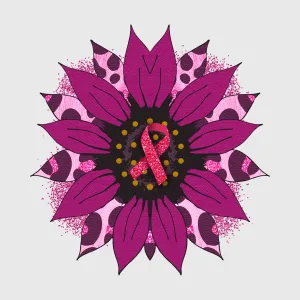 Pink Ribbon Flower Transfer
