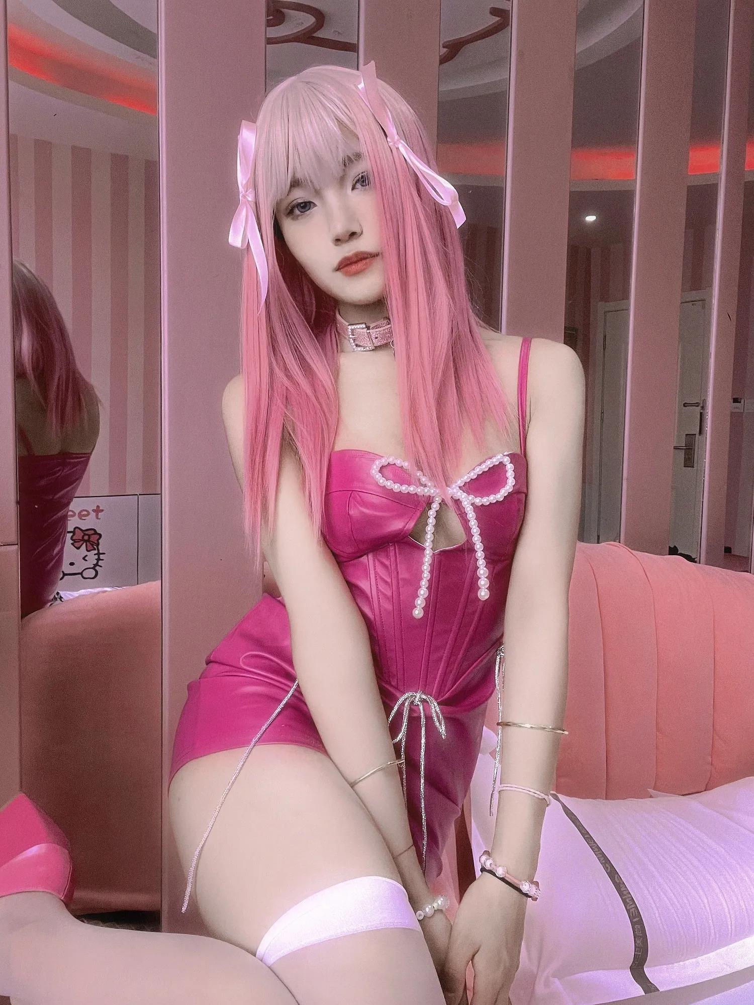 Pink Strap Dress  KF70332