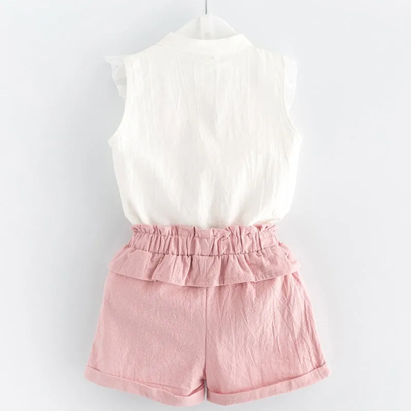 Pinky Ruffles Shirt and Pants Set