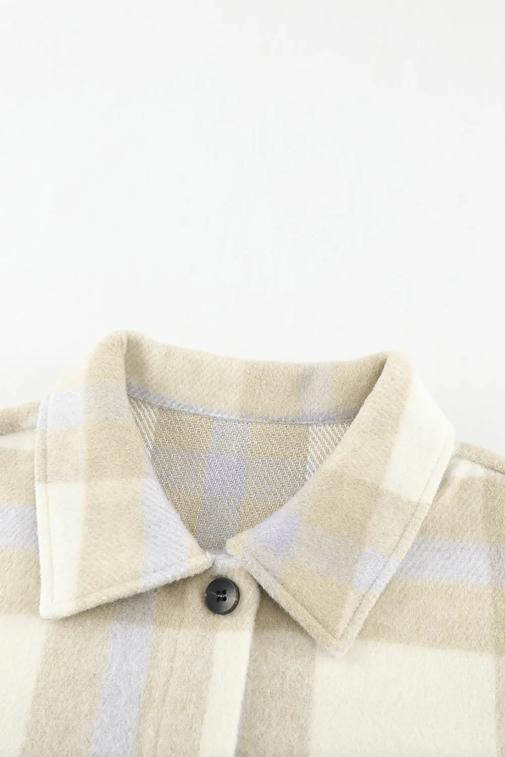 Plaid Print Pocket Women Shacket