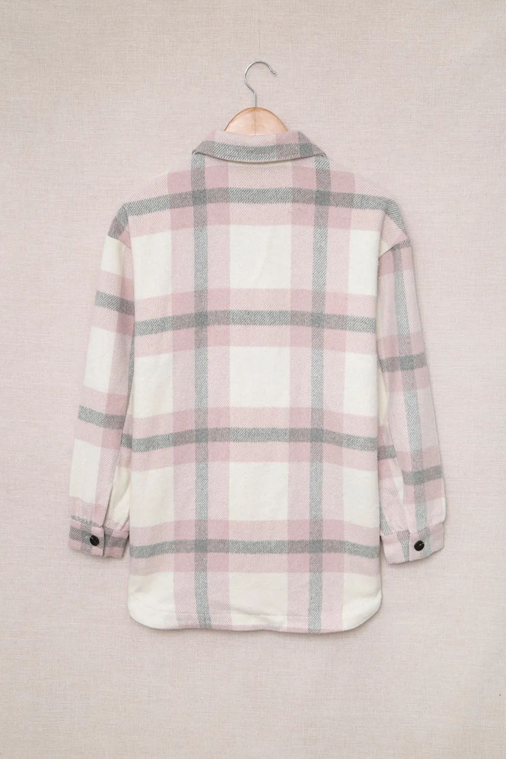 Plaid Print Pocket Women Shacket