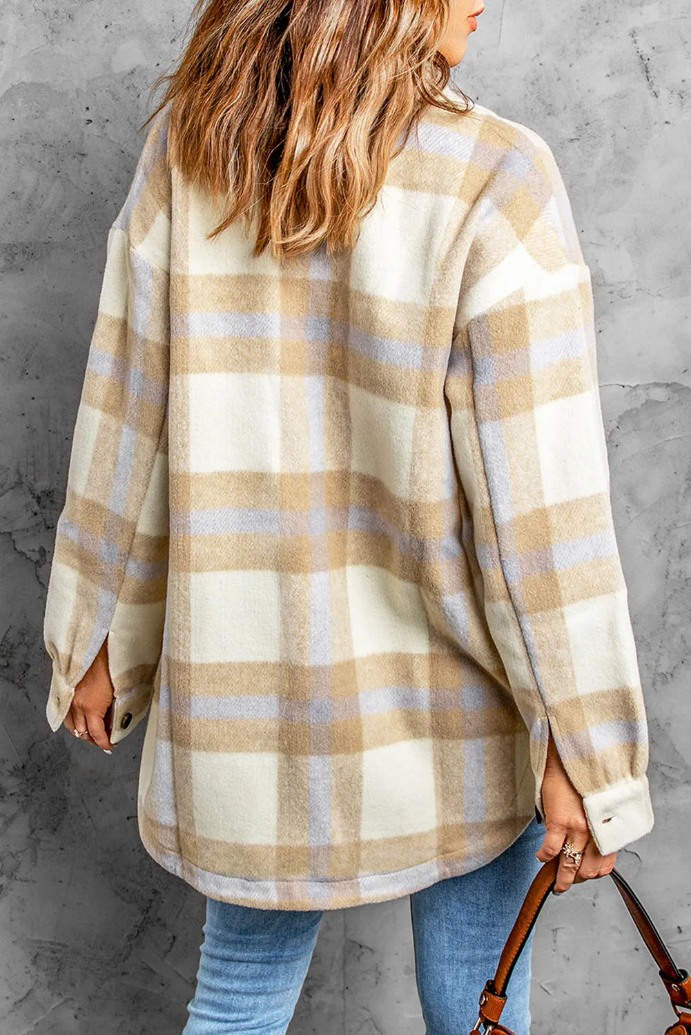 Plaid Print Pocket Women Shacket