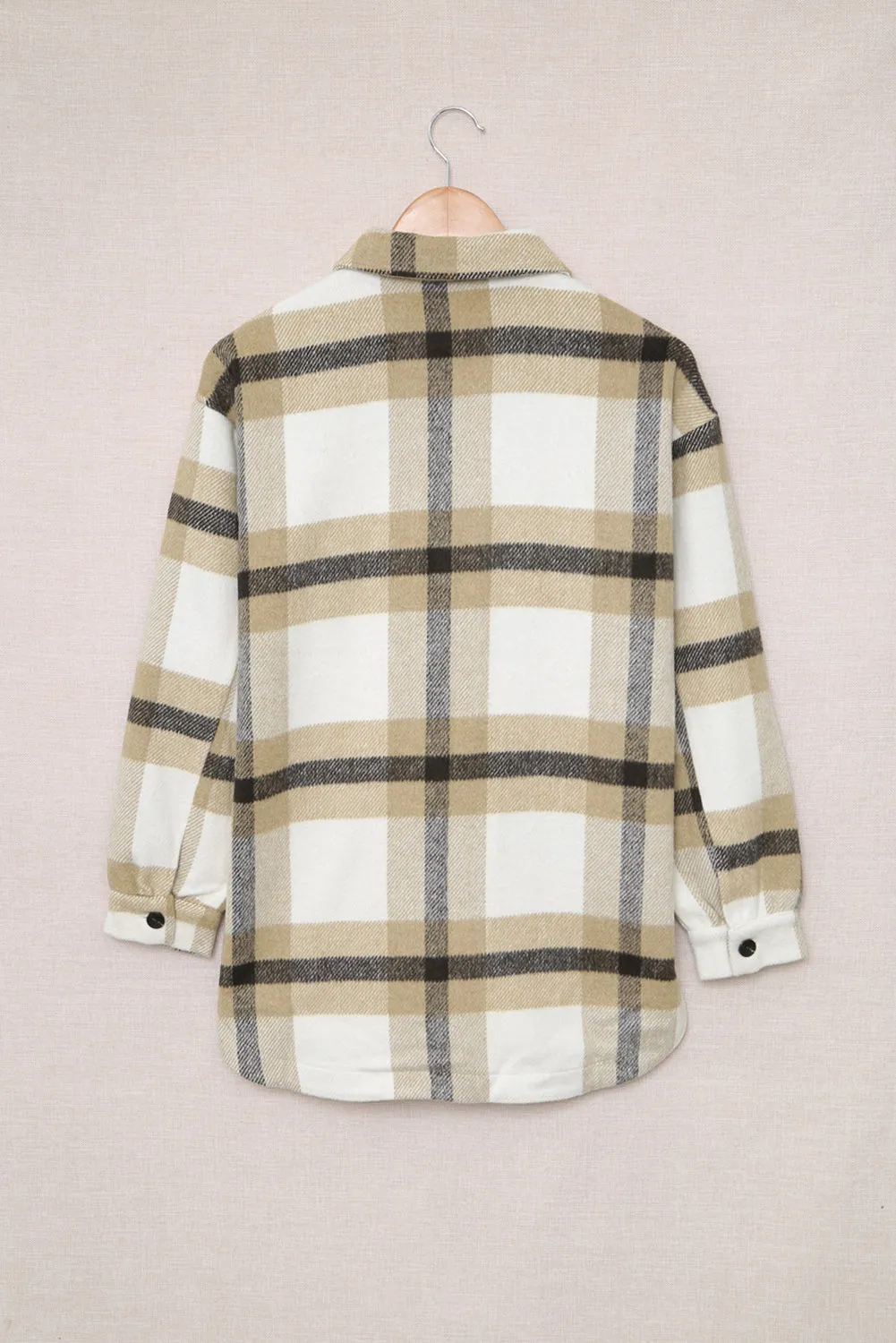 Plaid Print Pocket Women Shacket