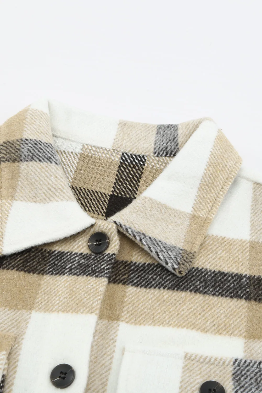 Plaid Print Pocket Women Shacket