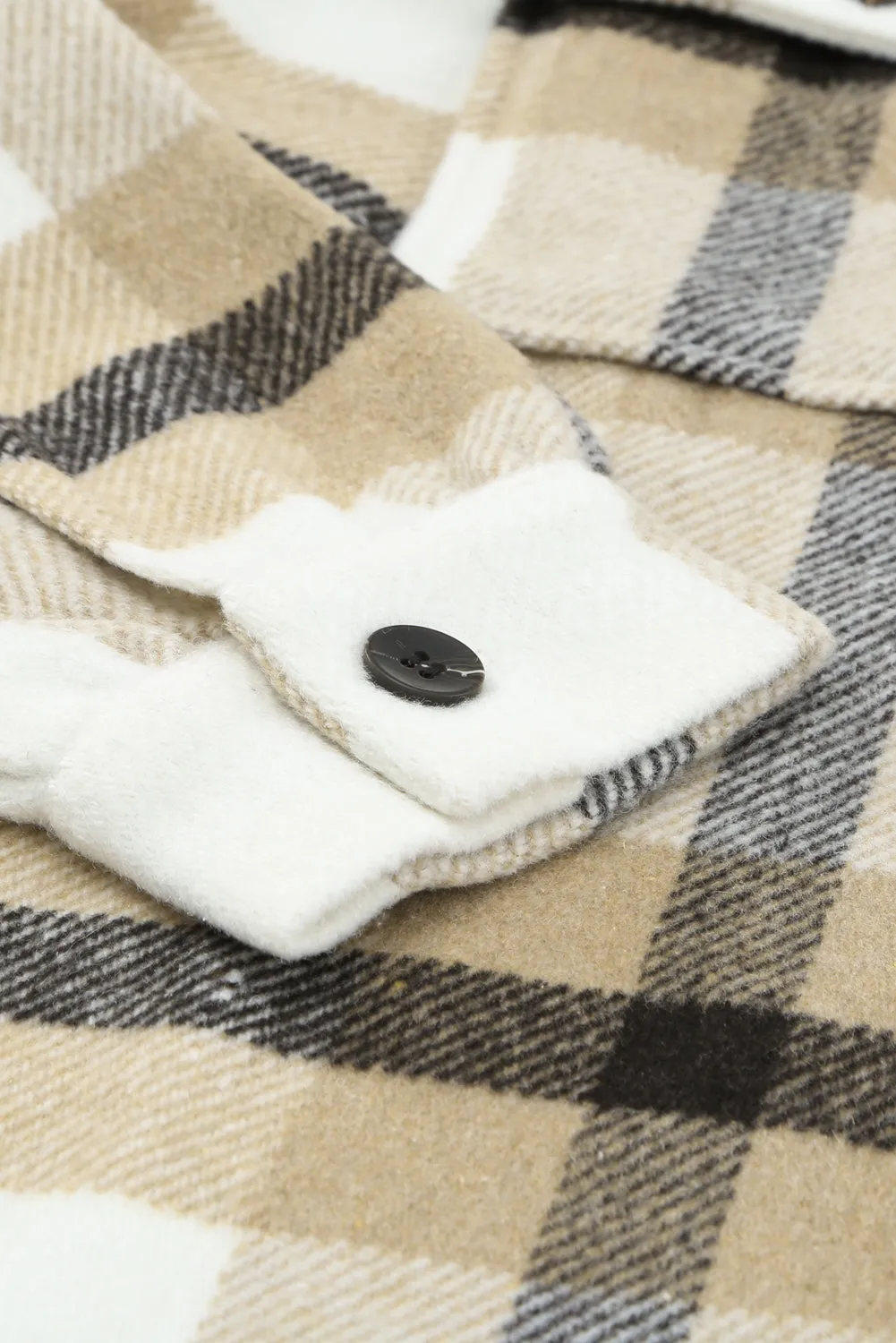 Plaid Print Pocket Women Shacket