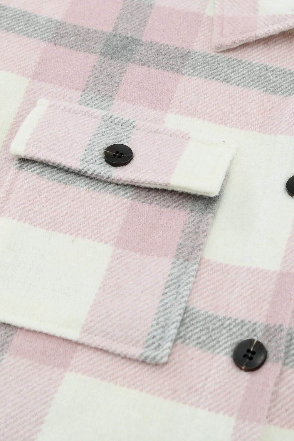 Plaid Print Pocket Women Shacket