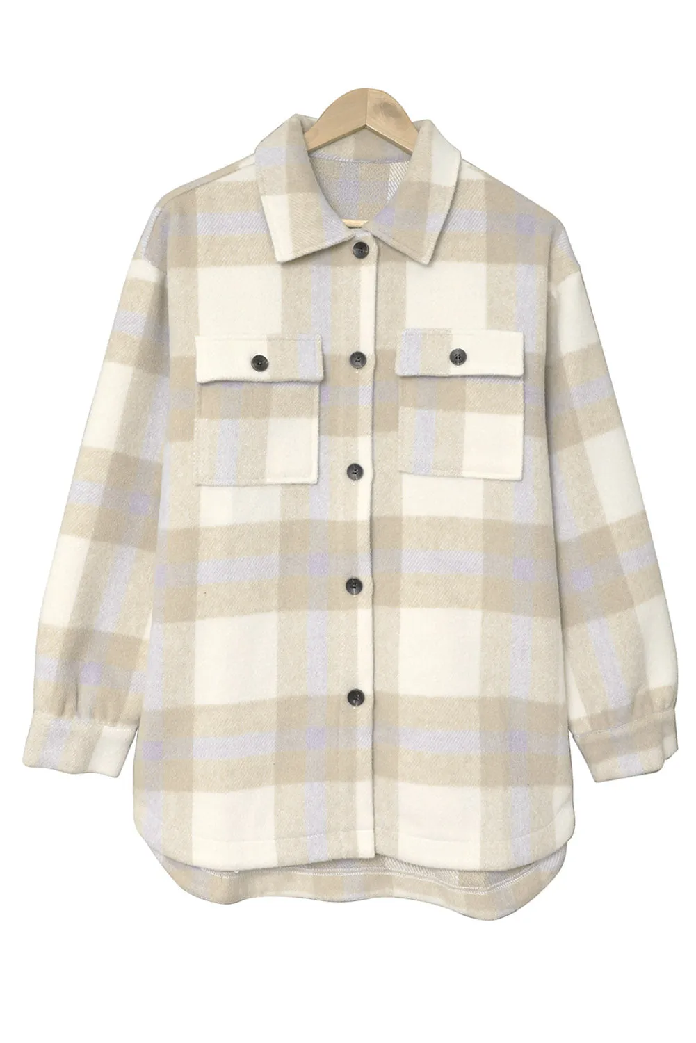 Plaid Print Pocket Women Shacket