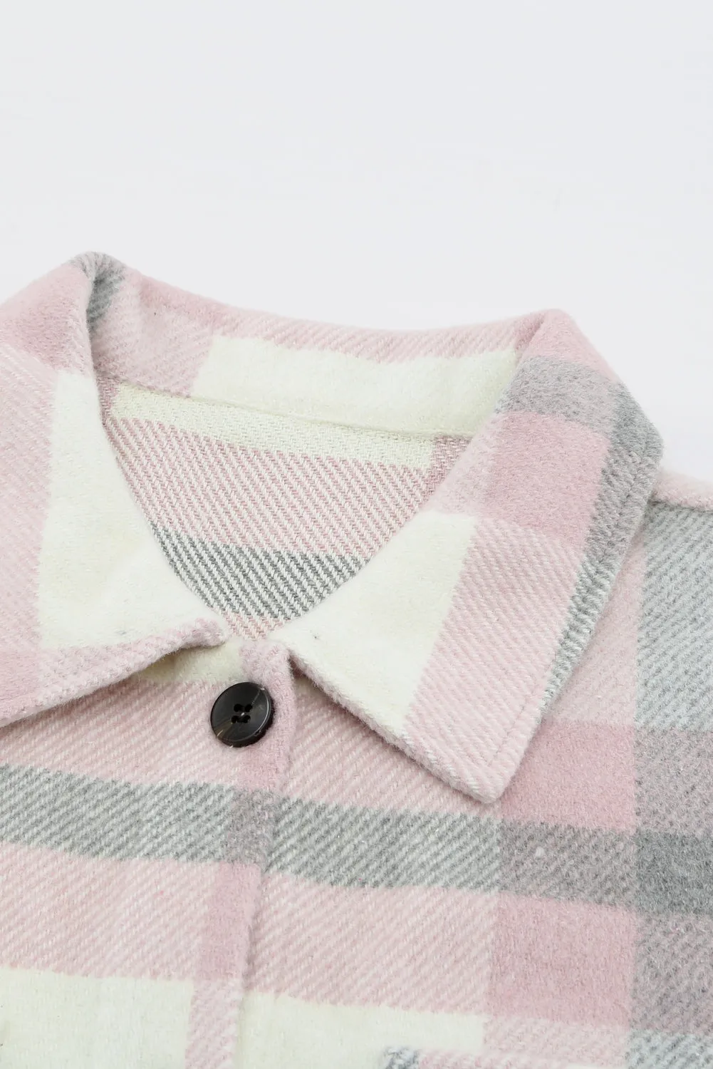Plaid Print Pocket Women Shacket