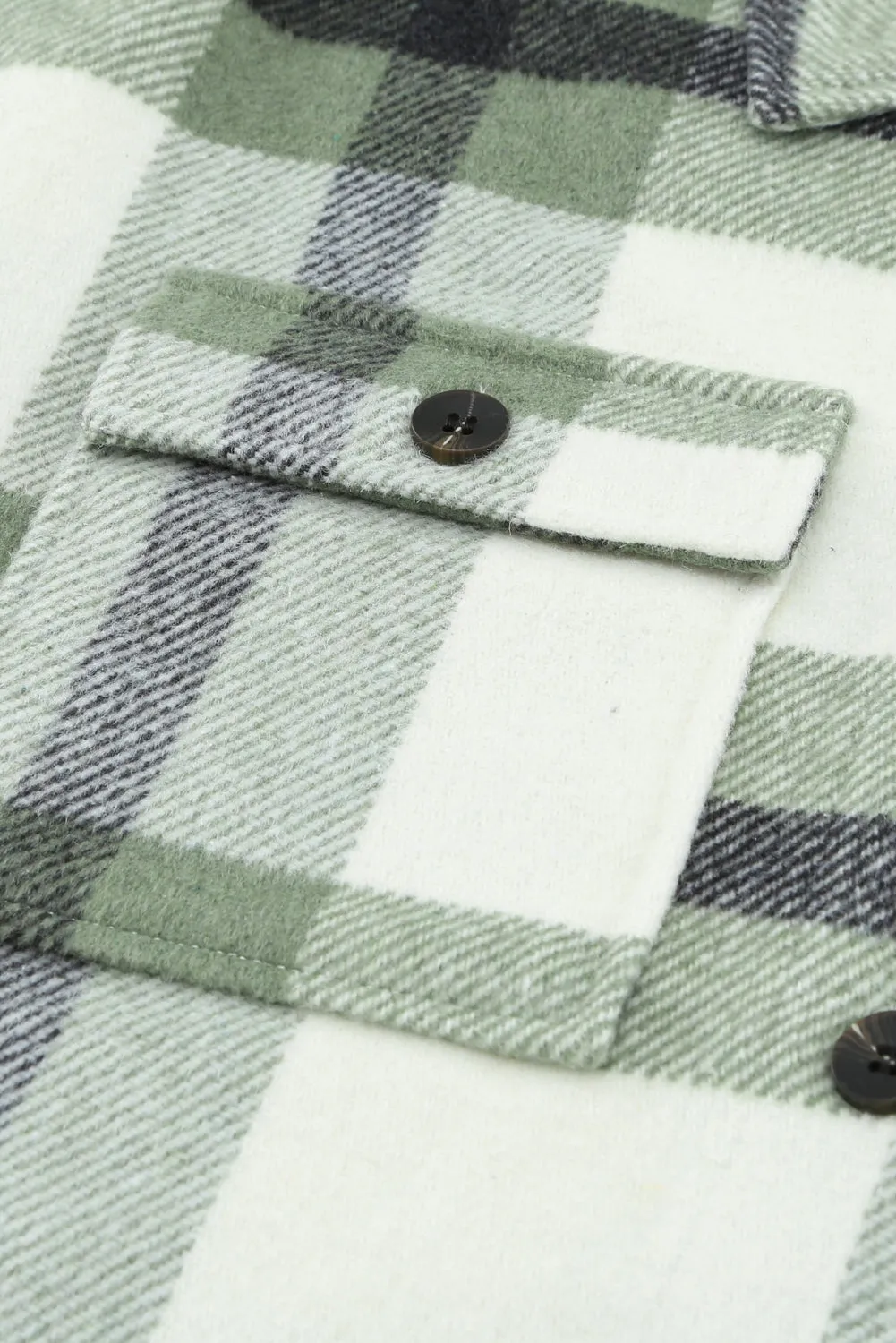 Plaid Print Pocket Women Shacket