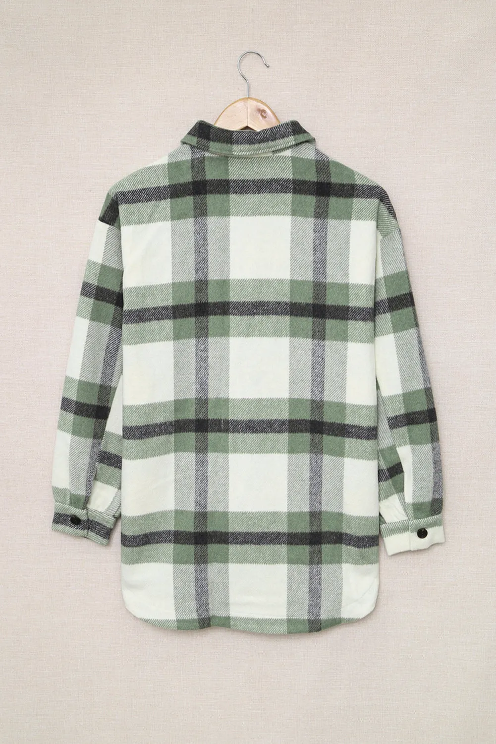 Plaid Print Pocket Women Shacket