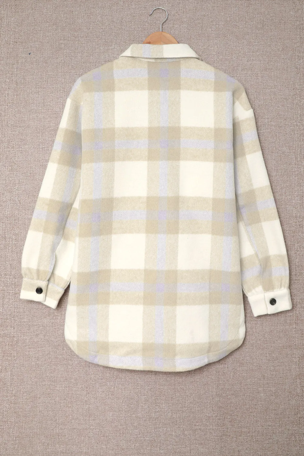 Plaid Print Pocket Women Shacket