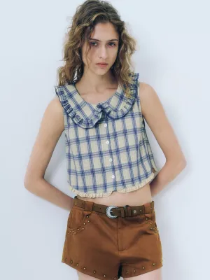 Plaid Sleeveless Shirts