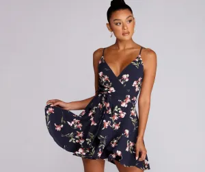Plant One On Charming Floral Skater Dress