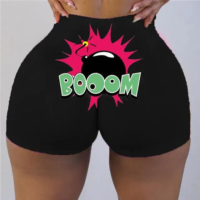 Plus Size Graphic Print Biker Shorts for Women