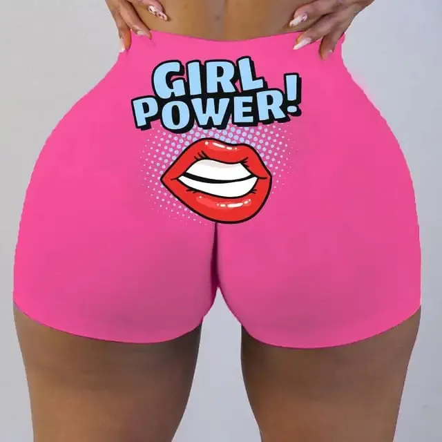 Plus Size Graphic Print Biker Shorts for Women