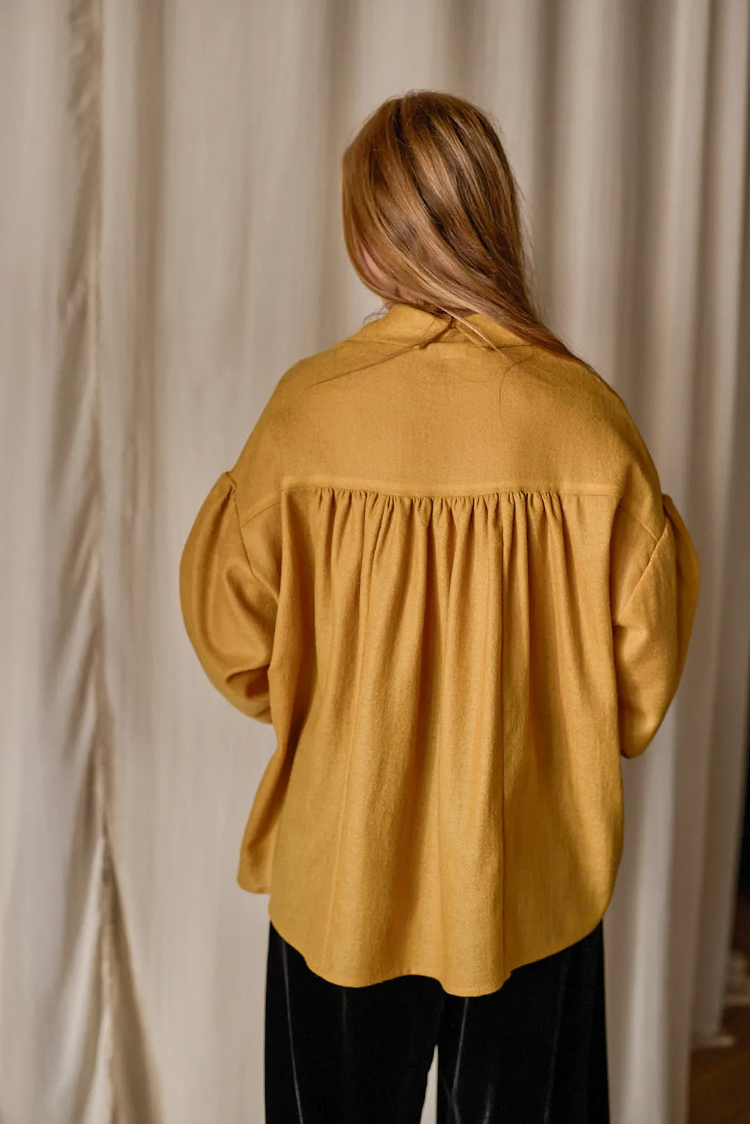 Poet Shirt | Japanese Wool Gauze Gold