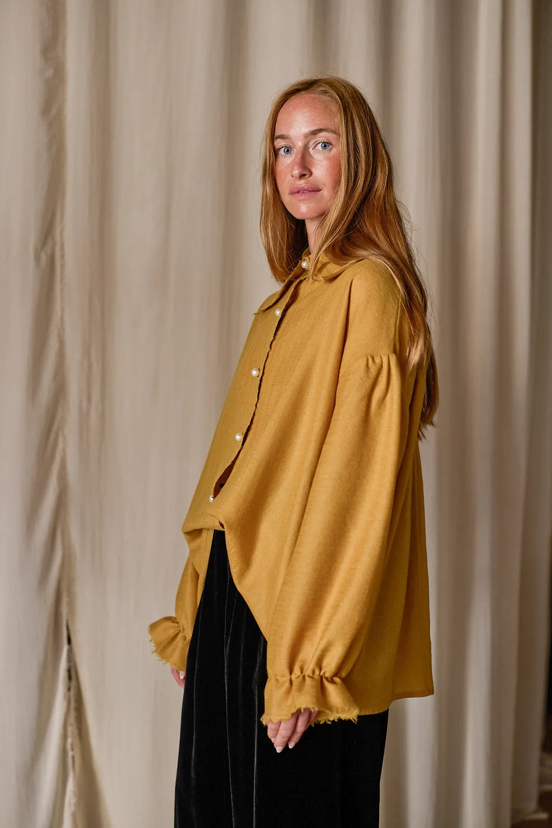 Poet Shirt | Japanese Wool Gauze Gold
