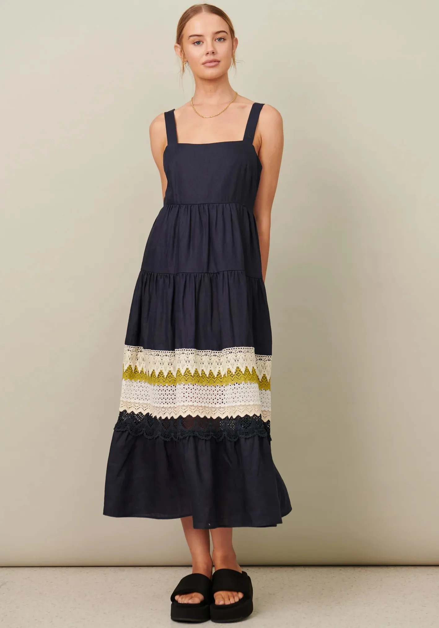 POL - Camilla Tiered Dress – Ink