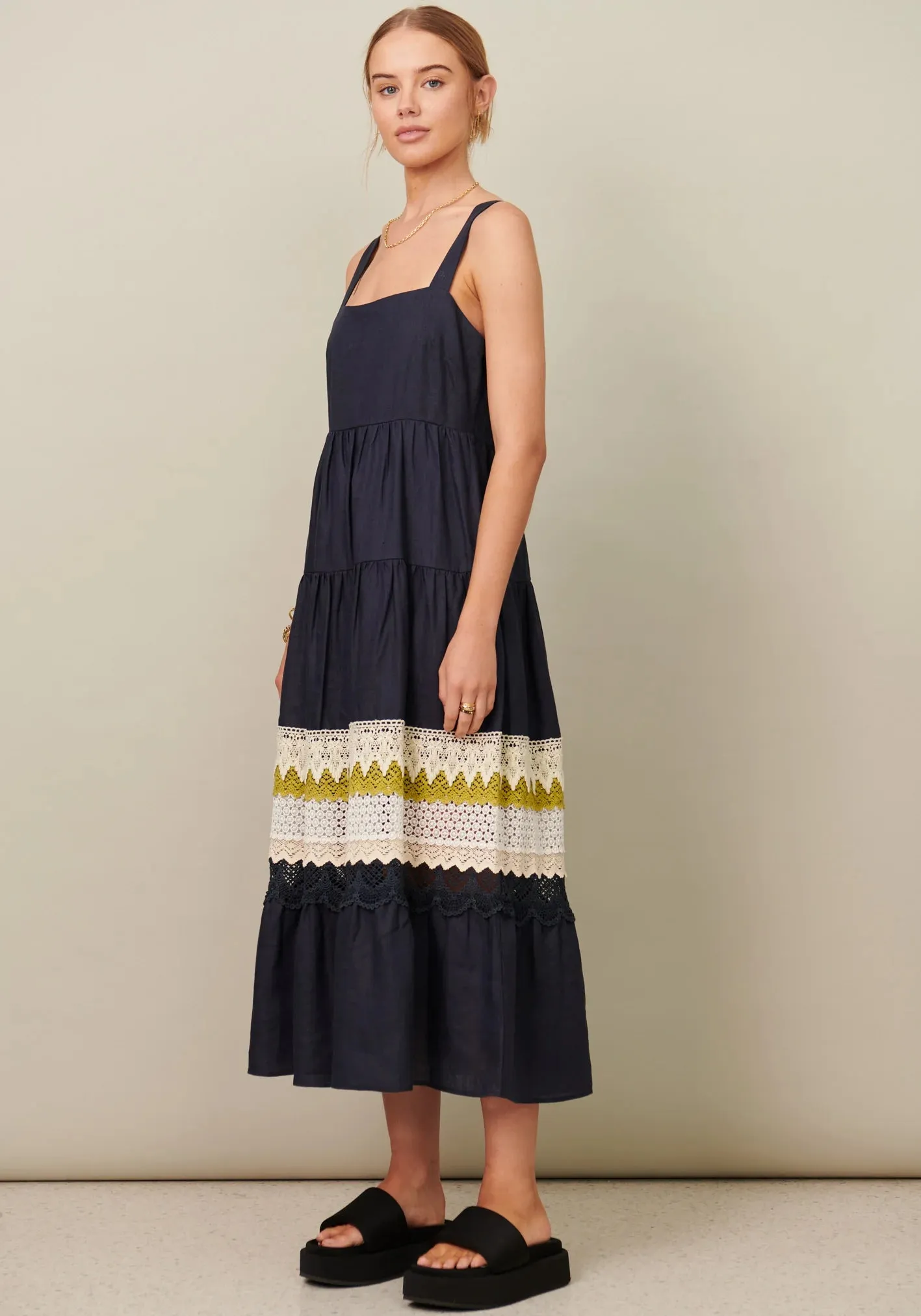 POL - Camilla Tiered Dress – Ink