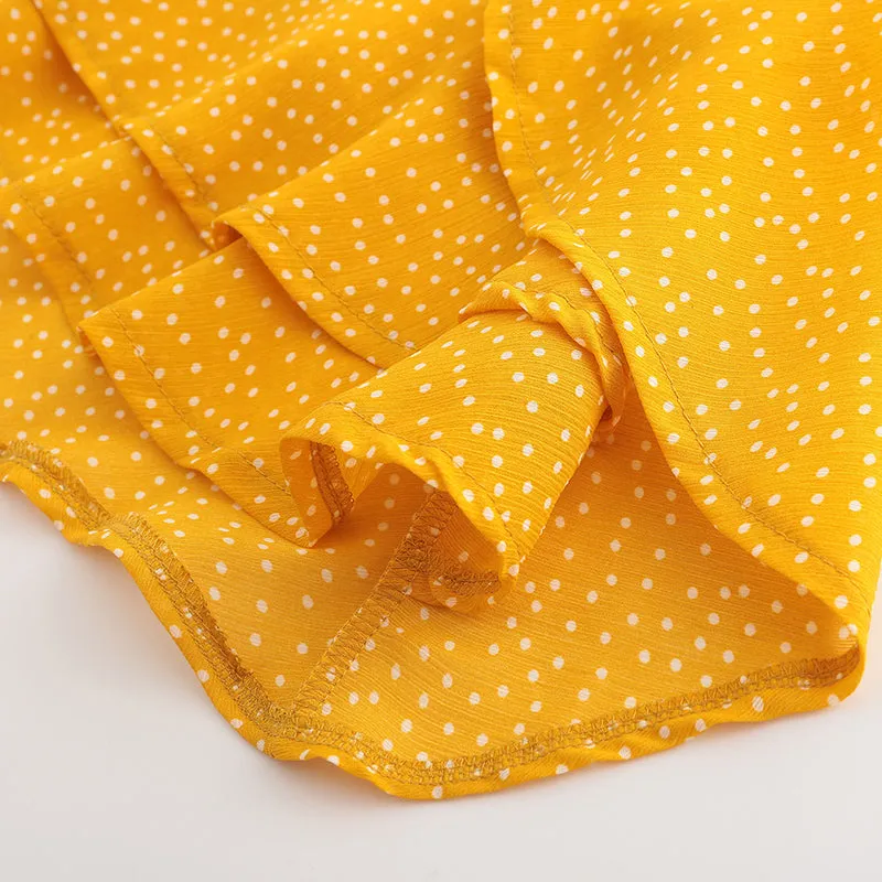 Polka-dot V-neck Sexy Suspender Skirt Dress