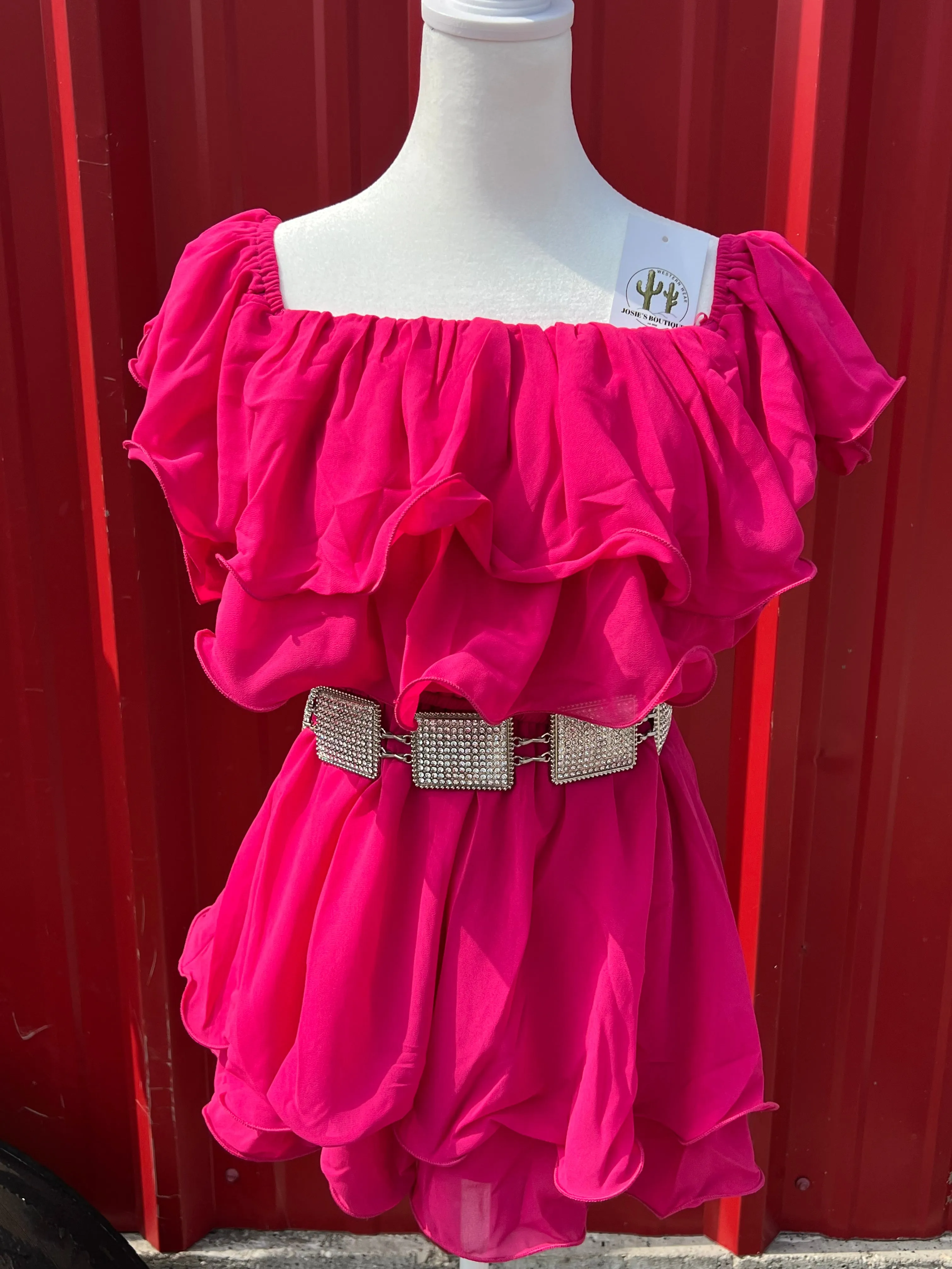 (Pre-Order) Rosalia Blooming Off Shoulder Romper (Shipping 4/2025)