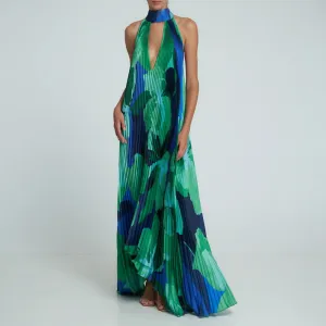 Printed Plisse Maxi Tent Dress