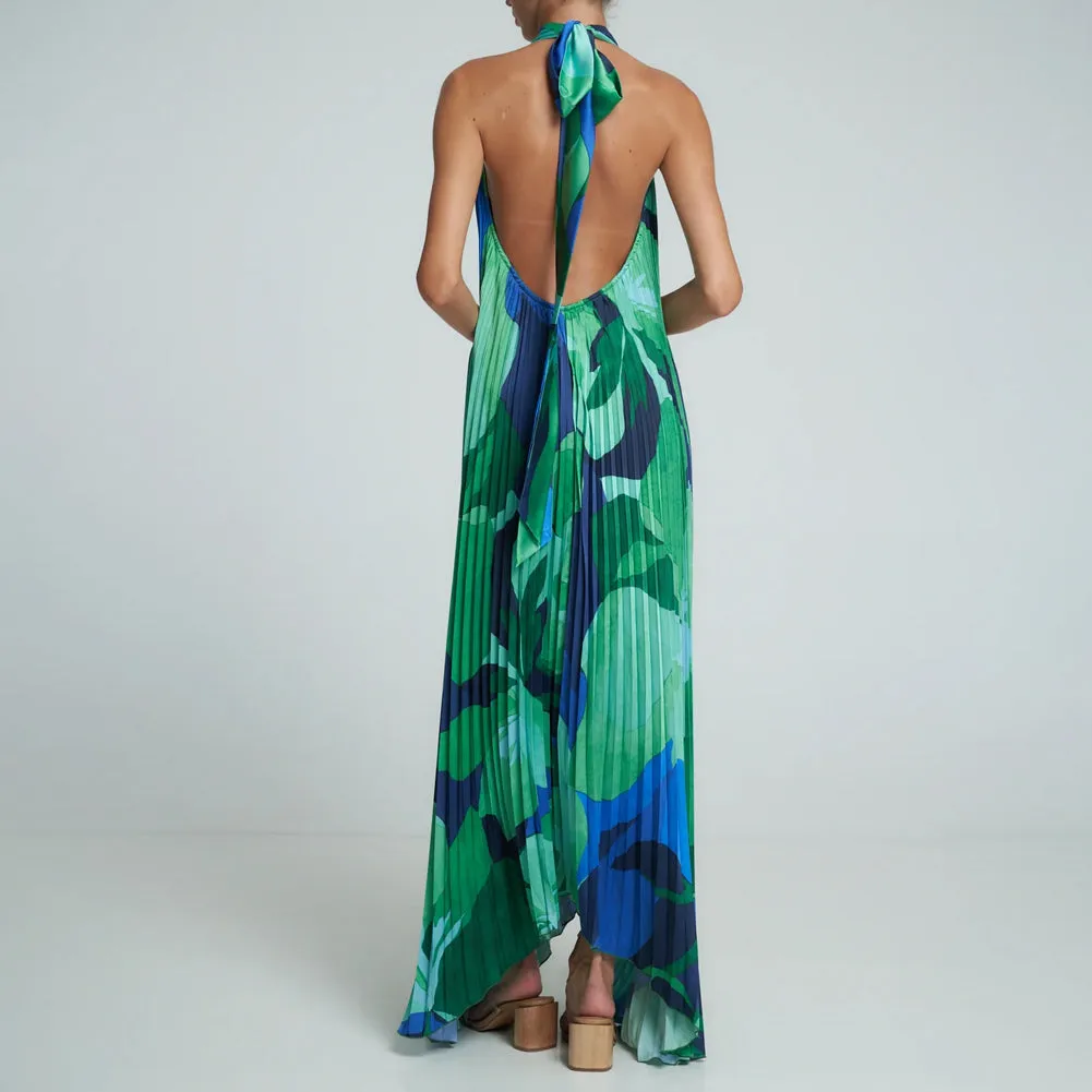 Printed Plisse Maxi Tent Dress