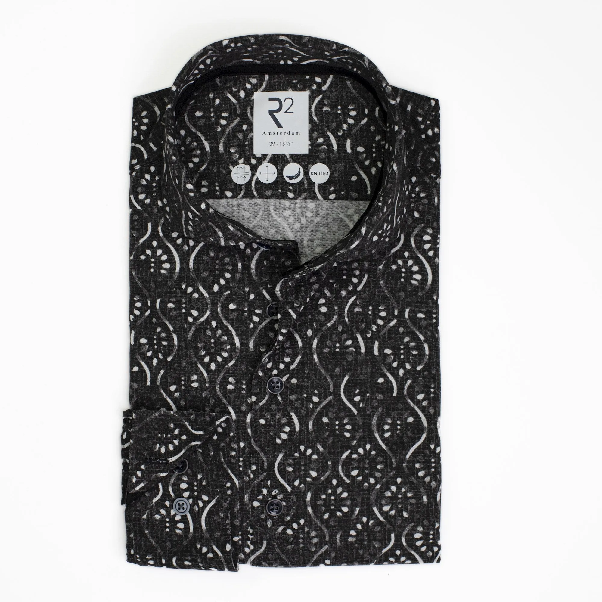 Printed technical knitted shirt