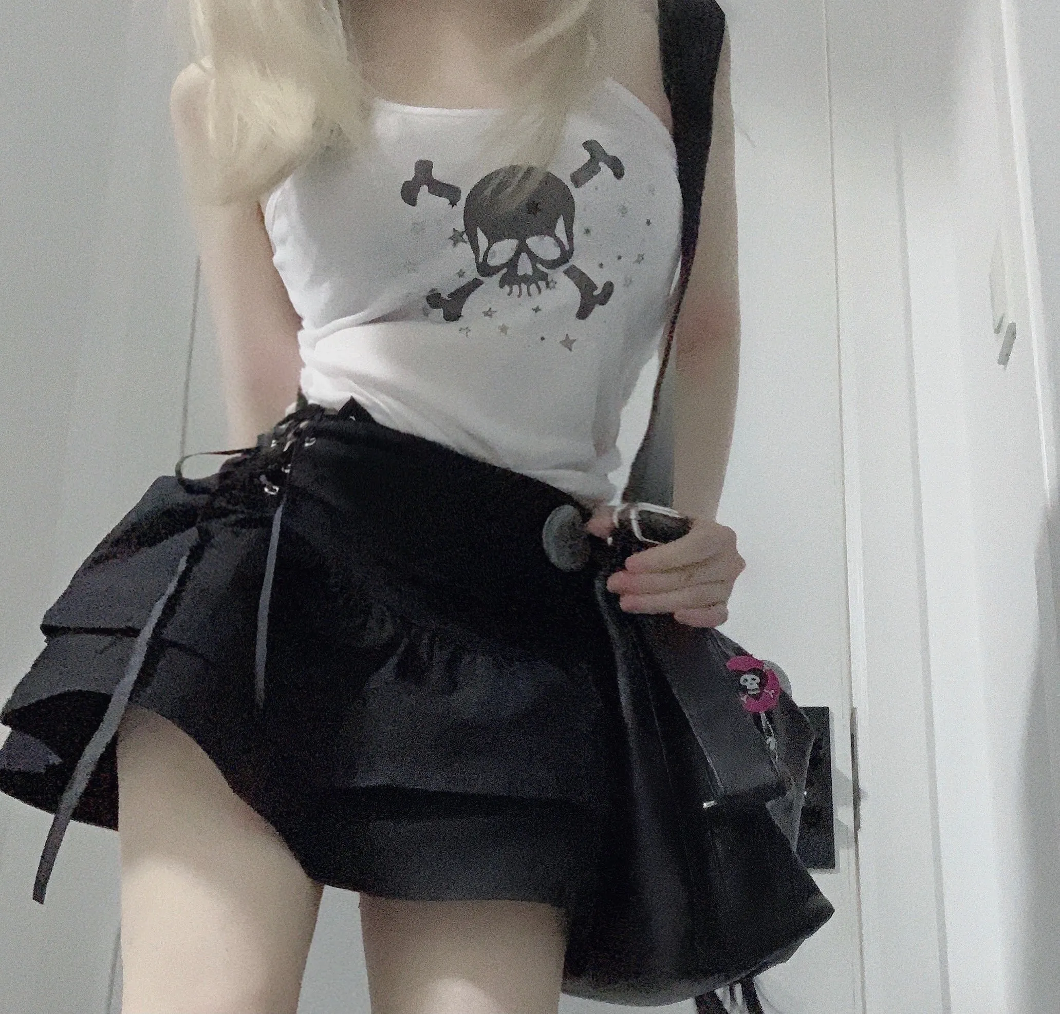 punk black skirt  KF82800