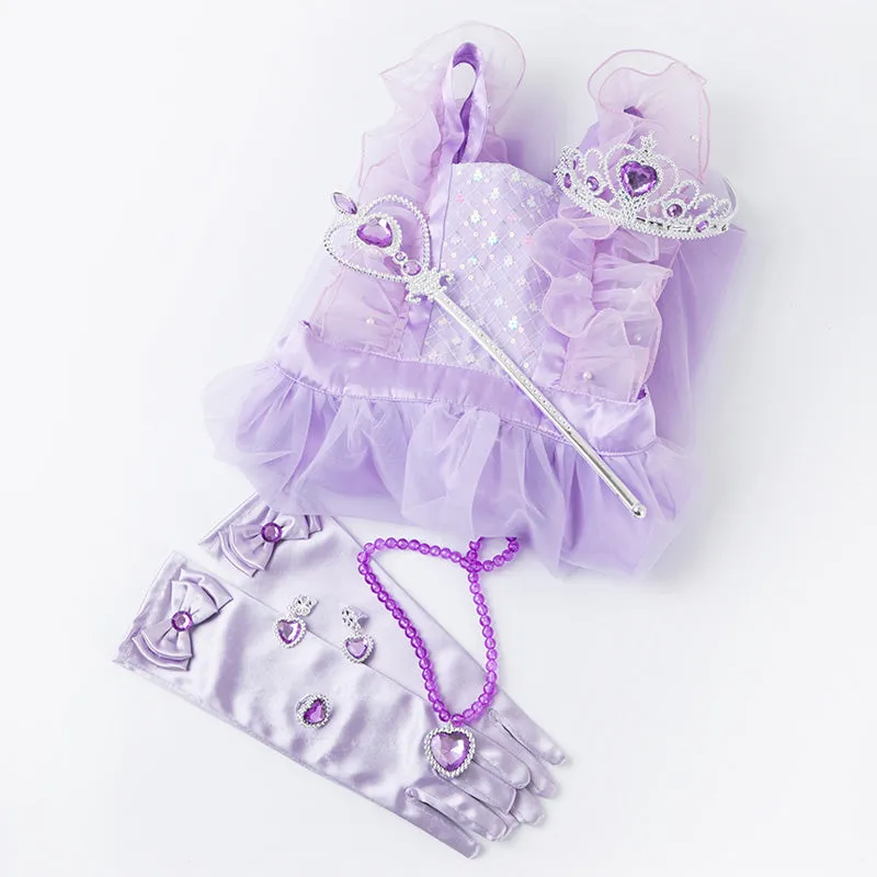 Purple Beads Dress With Accessories Set 2403OZ36