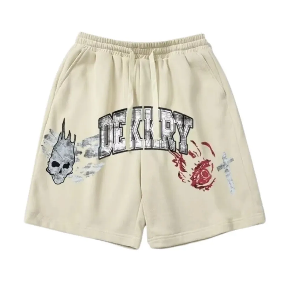 "Dark Skull Letter Print" Shorts
