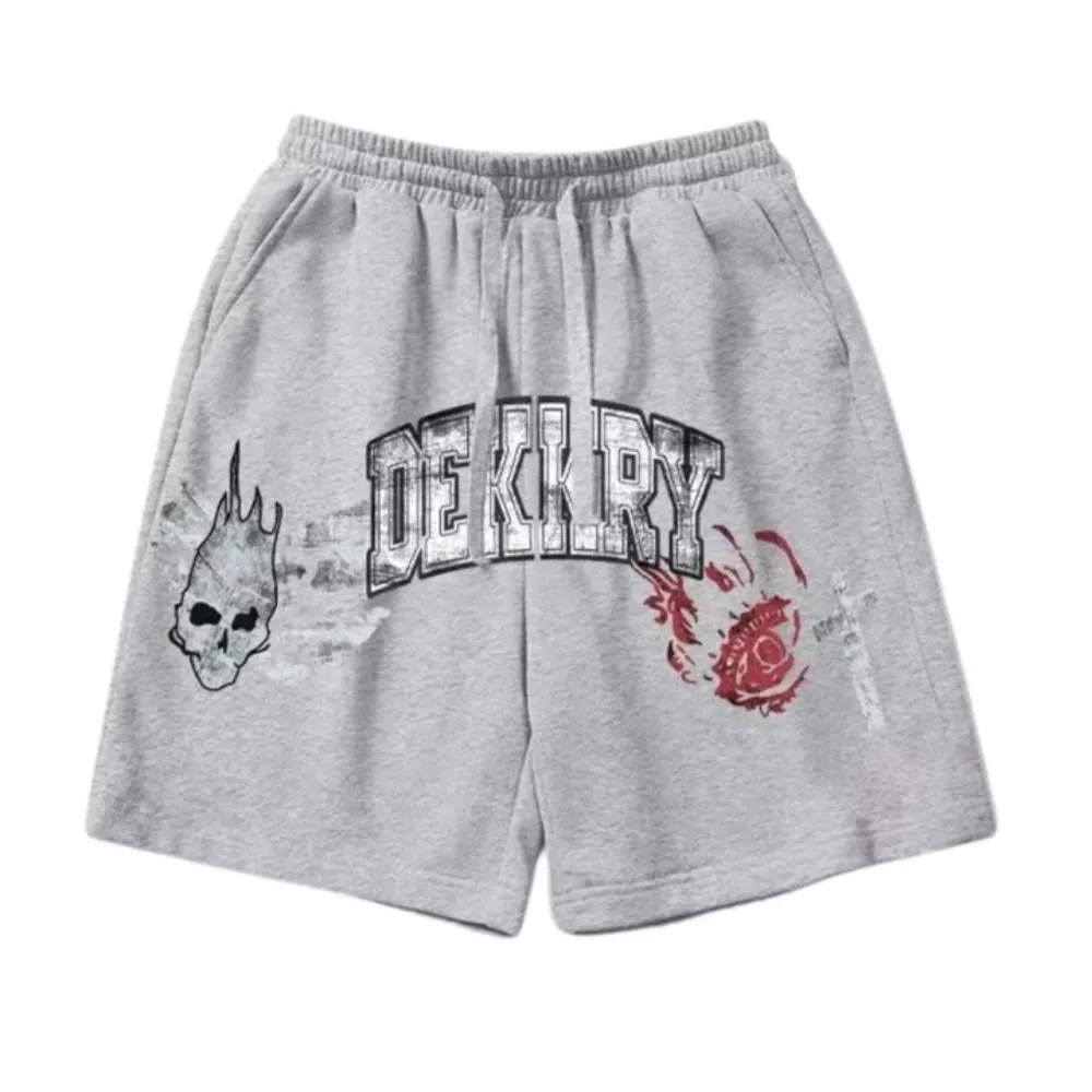 "Dark Skull Letter Print" Shorts