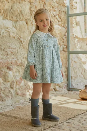 "Millicent" Powder Blue Floral Dress
