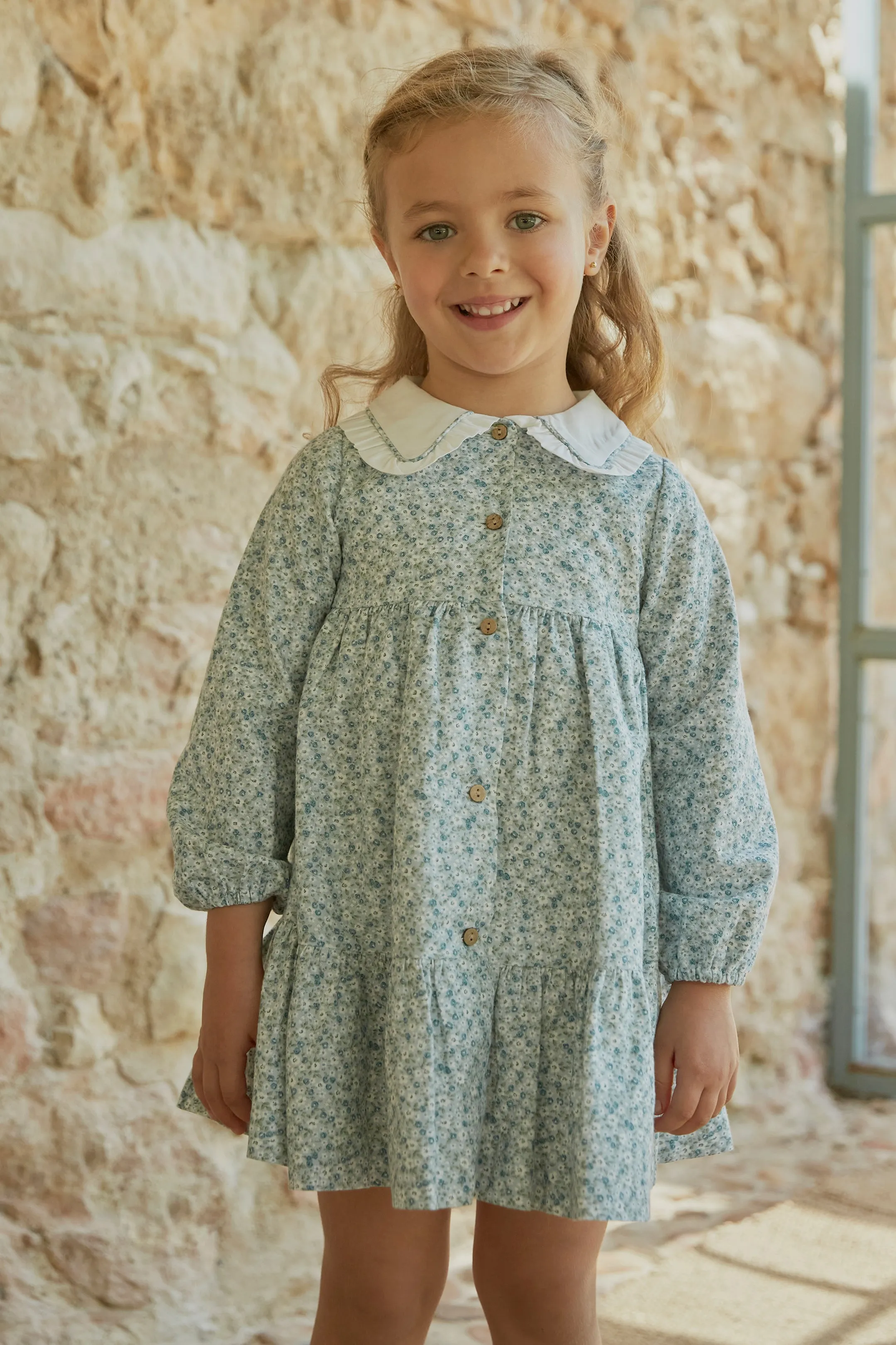 "Millicent" Powder Blue Floral Dress
