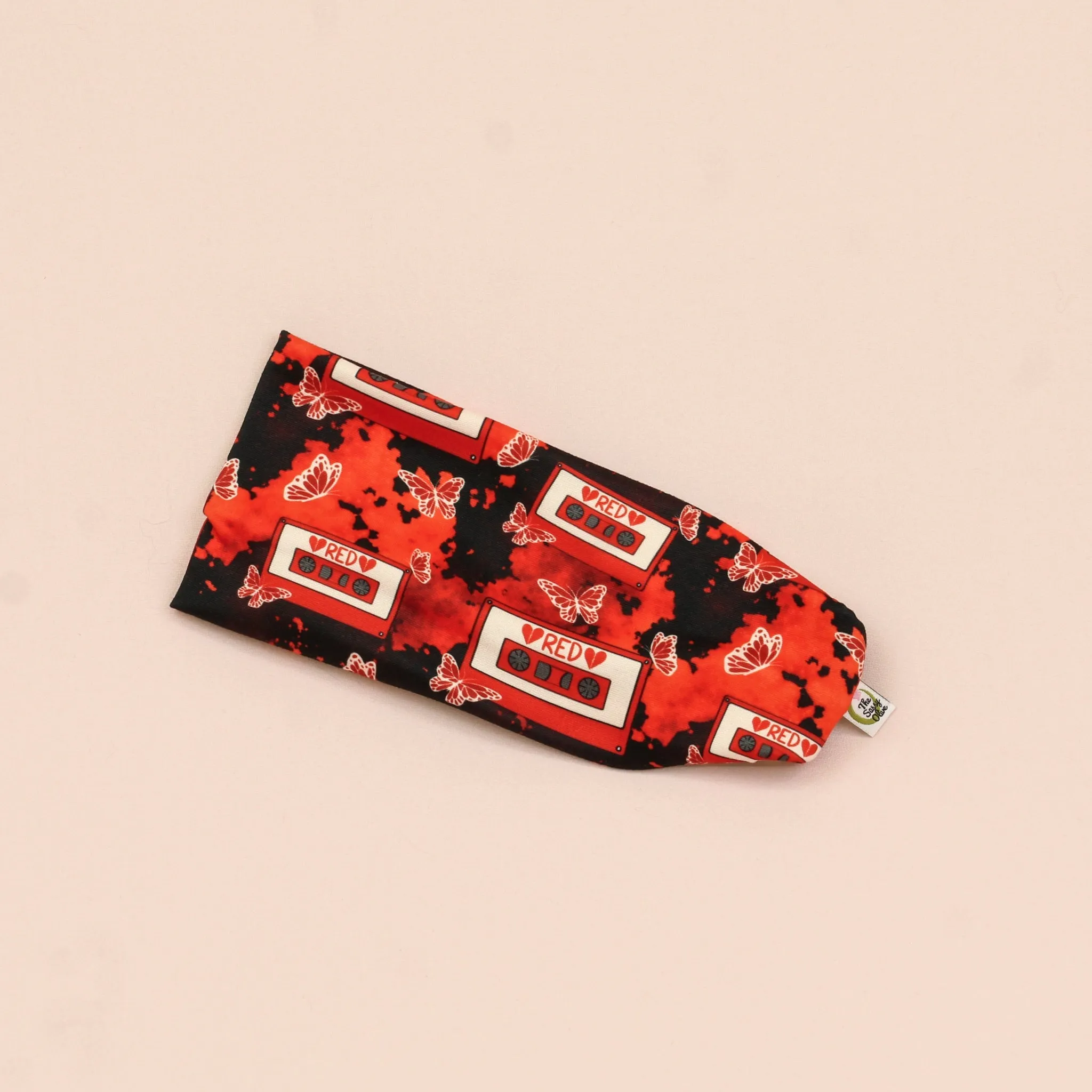 Red Cassette Stretch Headband