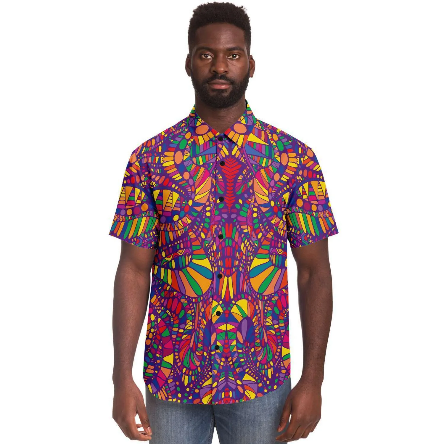 Red Trance Button Up Shirt